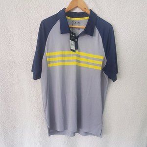 NWT Mens Adidas Polo in vista Grey/Yellow/Blue SIze L